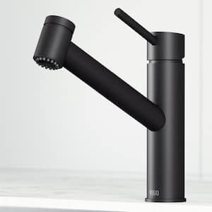 Branson 9 in. H Single Handle Pull-Out Sprayer Kitchen Faucet in Matte Black