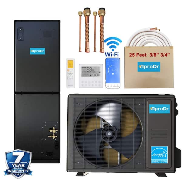 ENERGY STAR Wi-Fi 2.5-Ton 17.5 SEER2 30,000 BTU Inverter Ducted Split System Central AC with Heat Pump, 25Ft Lineset