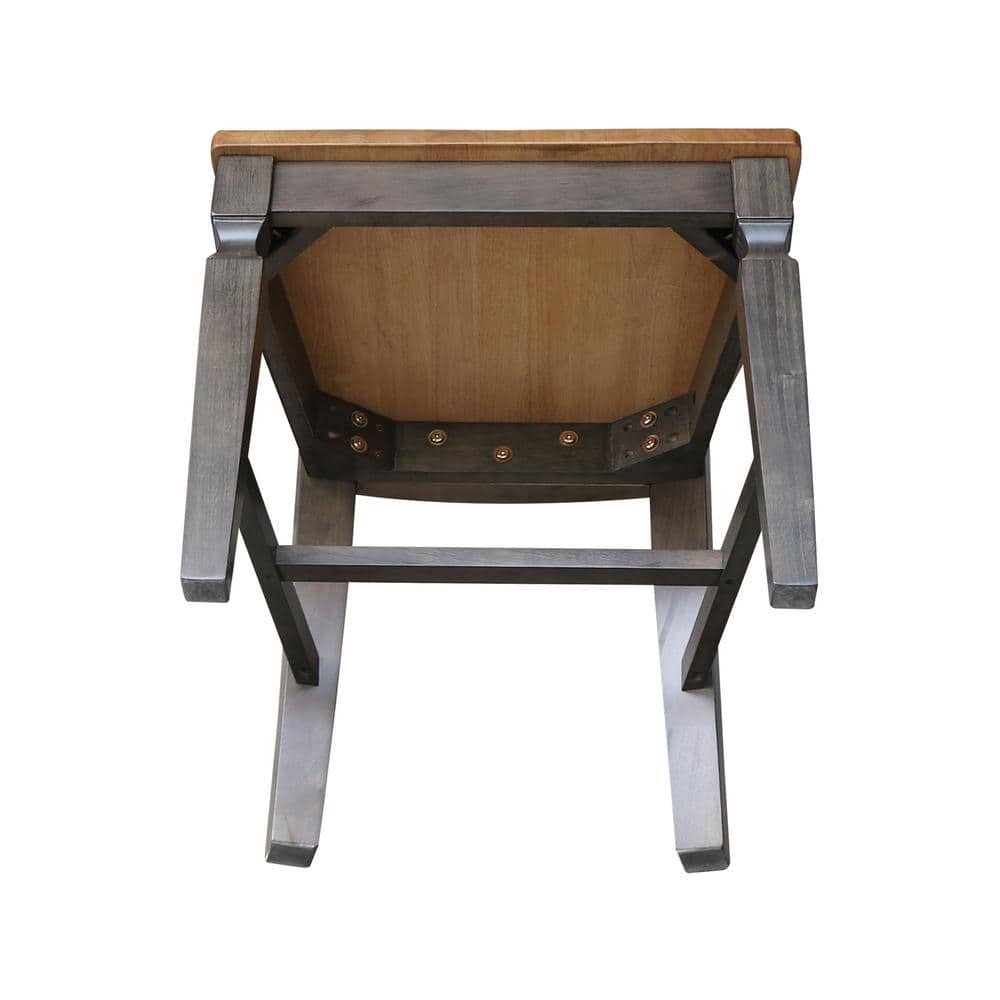 Vista Hickory and Washed Coal Ladderback Side Chairs