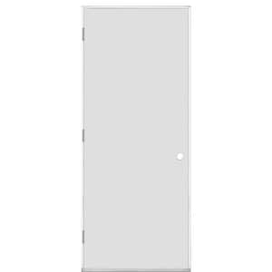 32 in. x 80 in. Utility Flush Right-Hand Outswing Primed Steel Prehung Front Door with No Brickmold