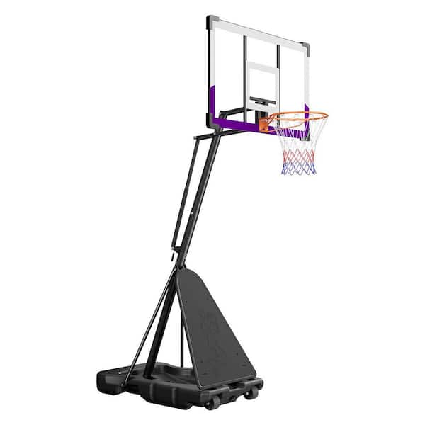 Portable Basketball Stand, 10 ft. Height Adjustment Basketball Hoop & Goal, Basketballs Hoop with 48 in. PC Backboard