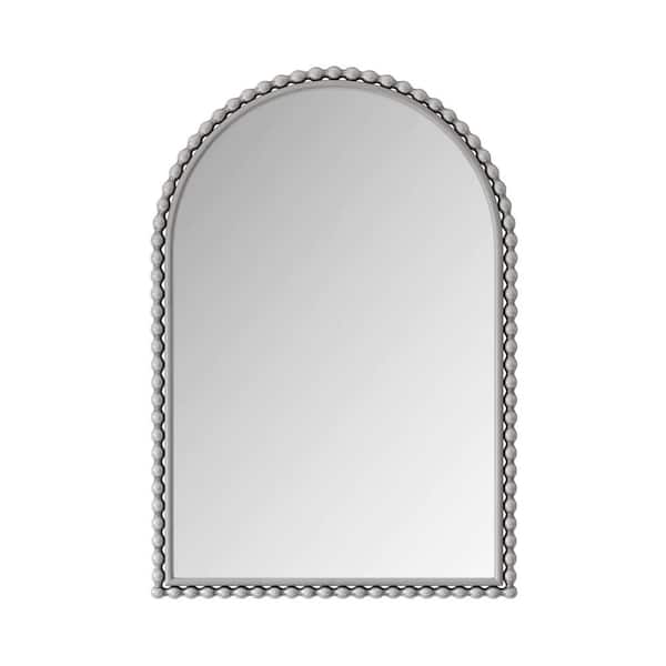 Unbranded 23.5 in x 35.5 in Silver Iron Art Arch Vintage Vanity Mirror, Wall Hanging, Placed On The Table