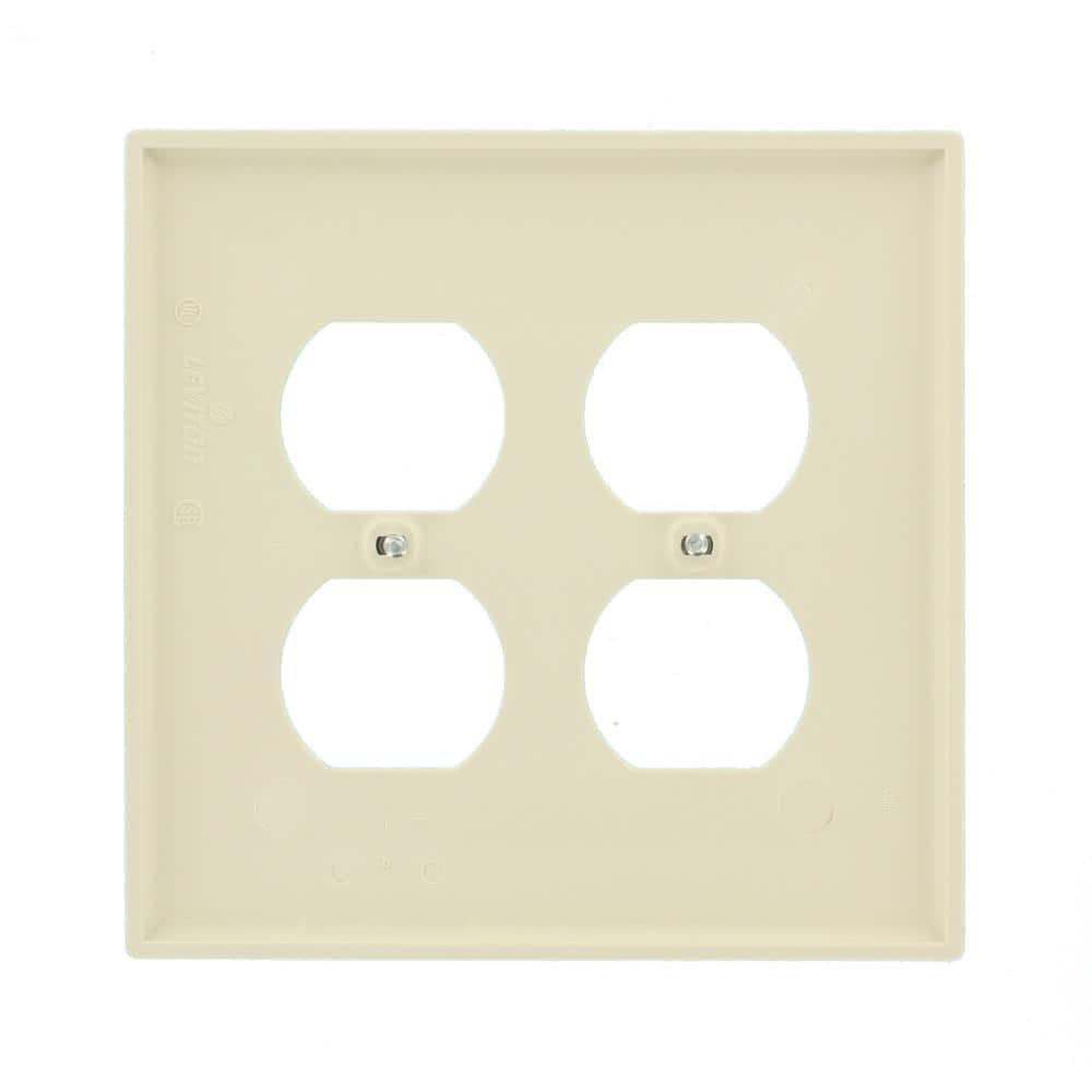 Leviton Almond 2-Gang Duplex Nylon Wall Plate