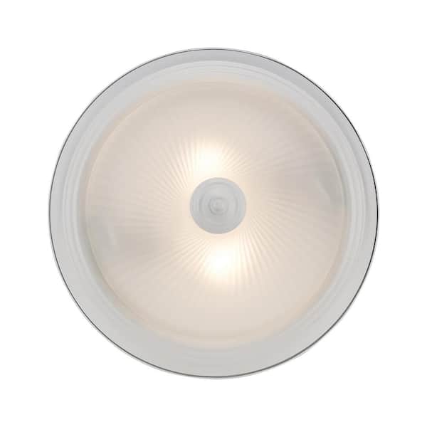 PRIVATE BRAND UNBRANDED 11.25 in. 2-Light White Flush Mount