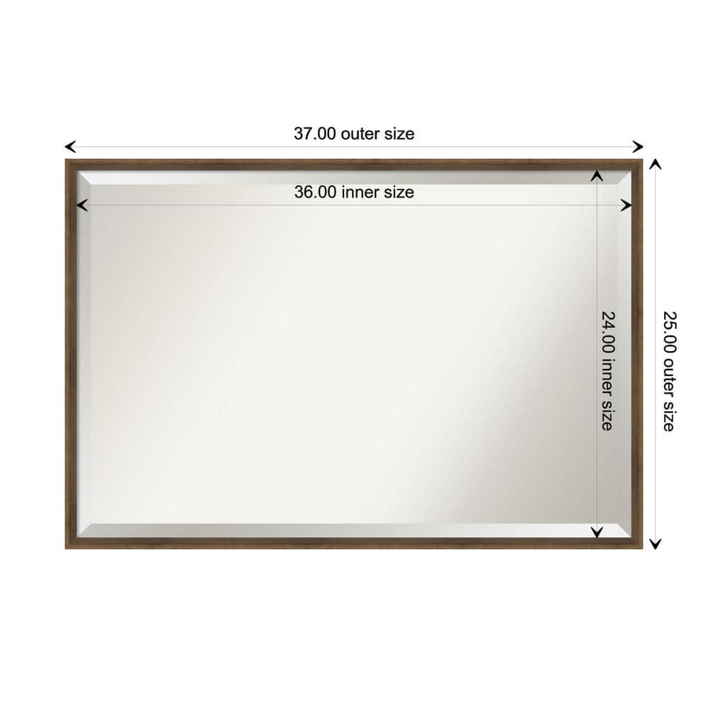 Lucie Bronze 37" Wood Beveled Bathroom Vanity Mirror