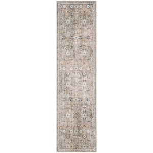 Astra Machine Washable Silver Taupe 2 ft. x 6 ft. Distressed Traditional Runner Area Rug