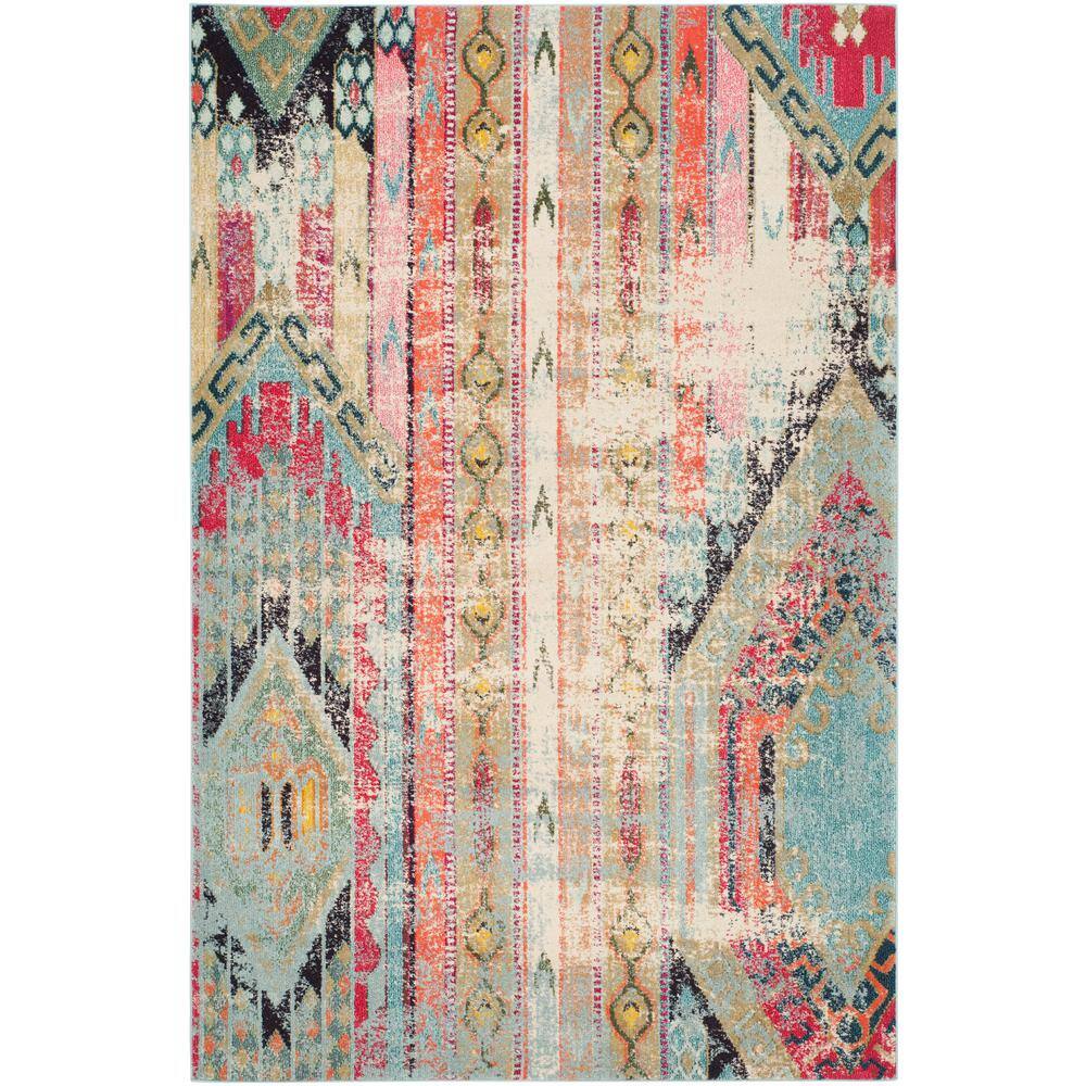 Multicolor Bohemian Synthetic Rectangular Area Rug