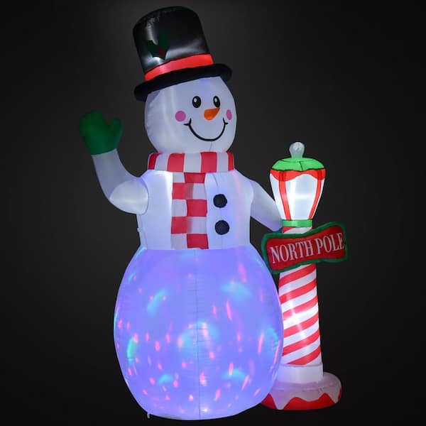 HOMCOM 5.4 ft. Christmas Inflatable Snowman Decoration Lighted for Home Indoor Outdoor Garden Lawn Decoration Party Prop