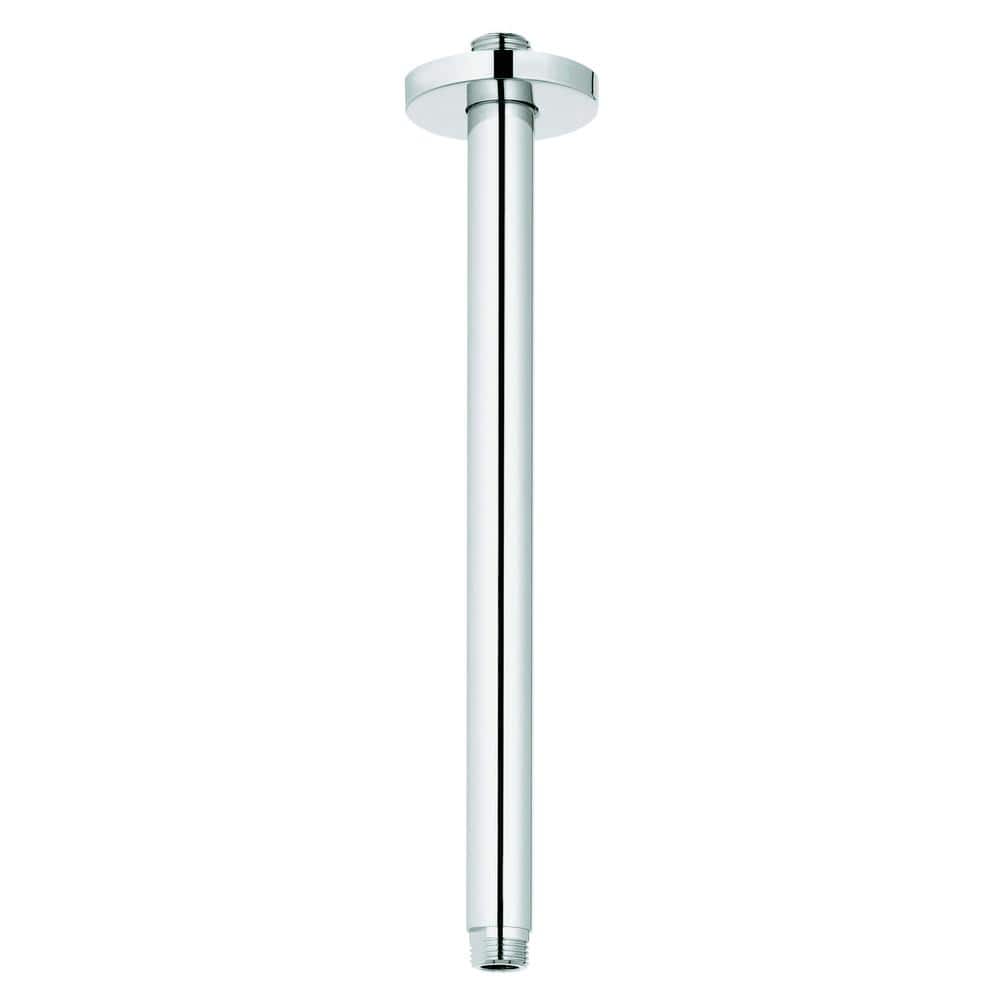 12-Inch Chrome Ceiling Shower Arm with Escutcheon