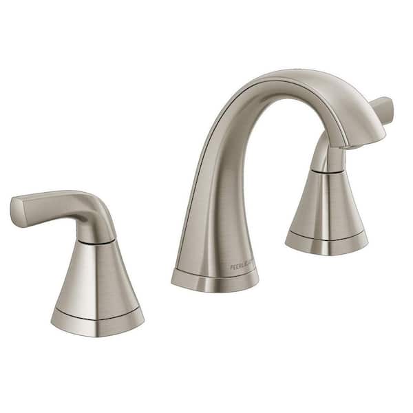 Parkwood 8 in. Widespread 2-Handle Bathroom Faucet with Pop-Up Assembly in Brushed Nickel