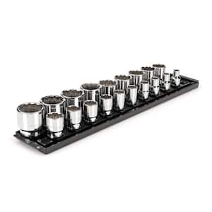 1/2 in. Drive 12-Point Socket Set with Rails (3/8 in.-1-1/2 in.) (19-Piece)