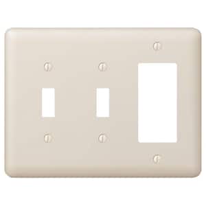 Declan 3 Gang 2-Toggle and 1-Rocker Steel Wall Plate - Almond
