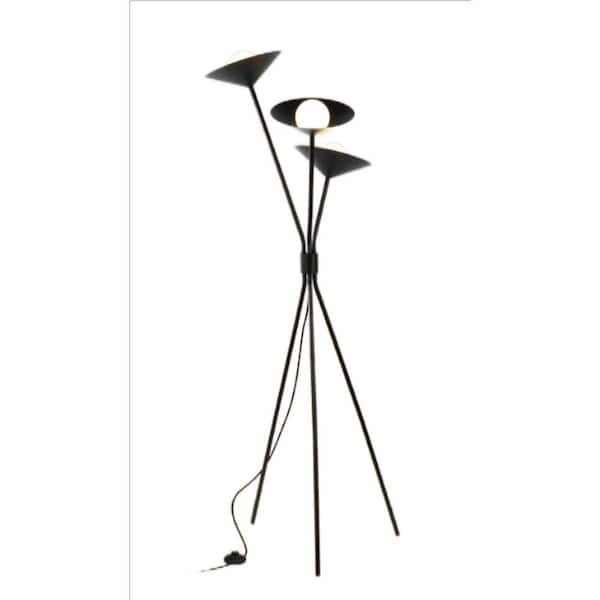 INNOBULE 63 in. Modern Black Dimmable LED Tripod Floor Lamp