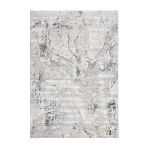 Luxe Opaline Bold Marble Black 8 ft. x 10 ft. Area Rug