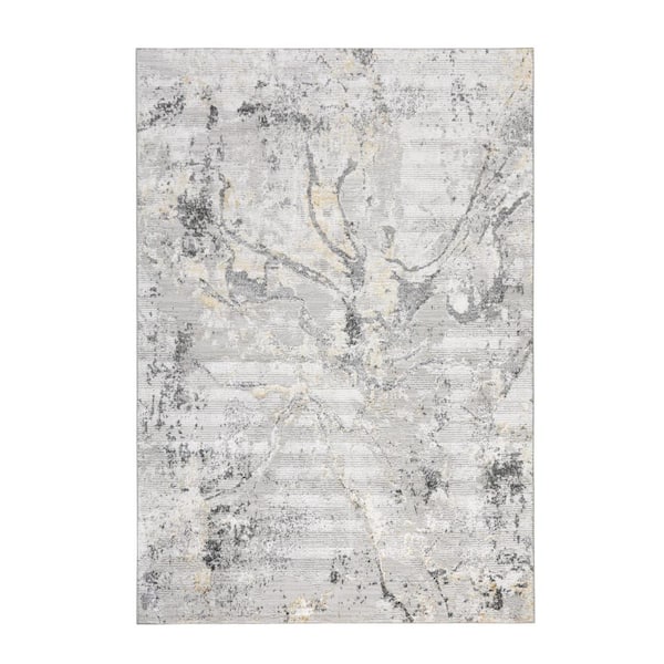 TOWN & COUNTRY LIVING Luxe Opaline Bold Marble Black 8 ft. x 10 ft. Area Rug