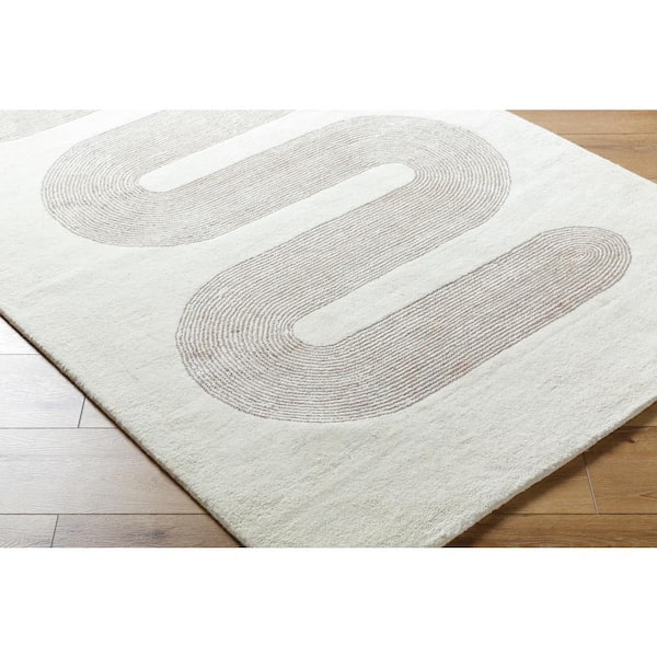 Carolena Off-White/Brown 5 ft. x 8 ft. Modern Indoor Area Rug