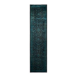 Blue 2 ft. 7 in. x 10 ft. 5 in. Fine Vibrance One-of-a-Kind Hand-Knotted Area Rug