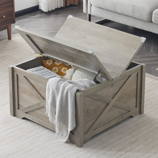 Karl home 31.5 in. Rustic Gray Square MDF Coffee Table