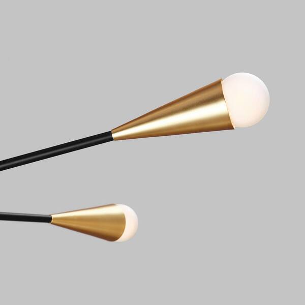 Generation Lighting Jax 10-Light Matte Black Mid-Century