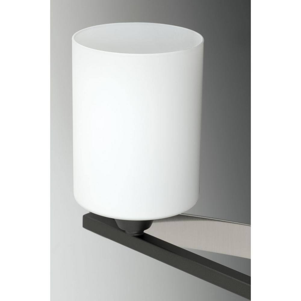 Graphite and Brushed Nickel Modern Wall Sconce with Etched Glass Shade