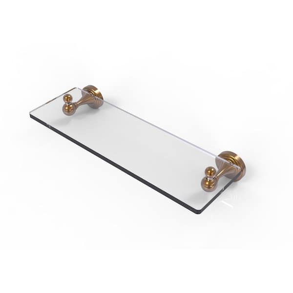 Allied Brass Sag Harbor Collection 16 in. Glass Vanity Shelf with Beveled Edges in Brushed Bronze