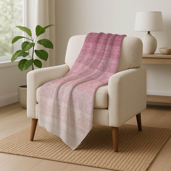 Premium Machine Washable ASB928 Pink 50 in. x 70 in. Sherpa Throw Blanket