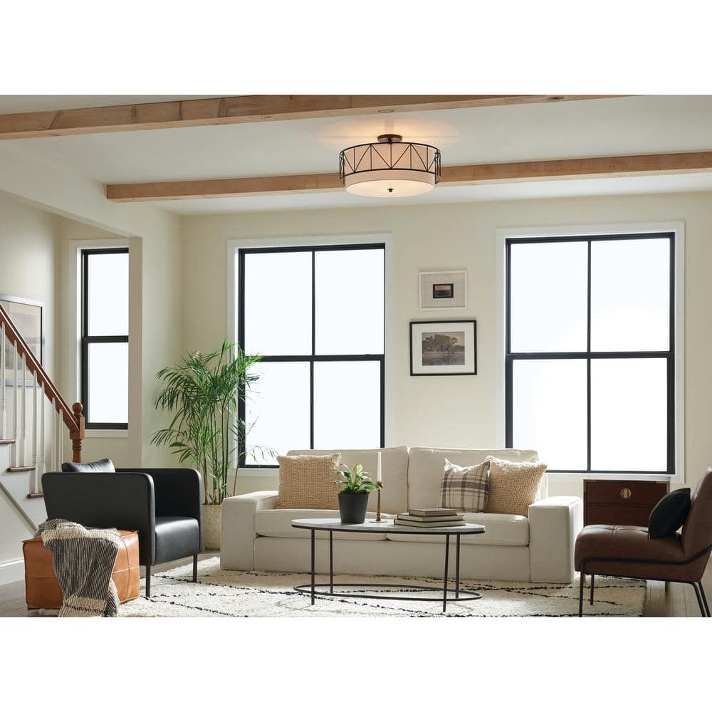 Birkleigh 24 in. 4-Light Black Hallway Art Deco Semi-Flush Mount Ceiling Light with Satin Etched Glass price history on PriceWatchPro