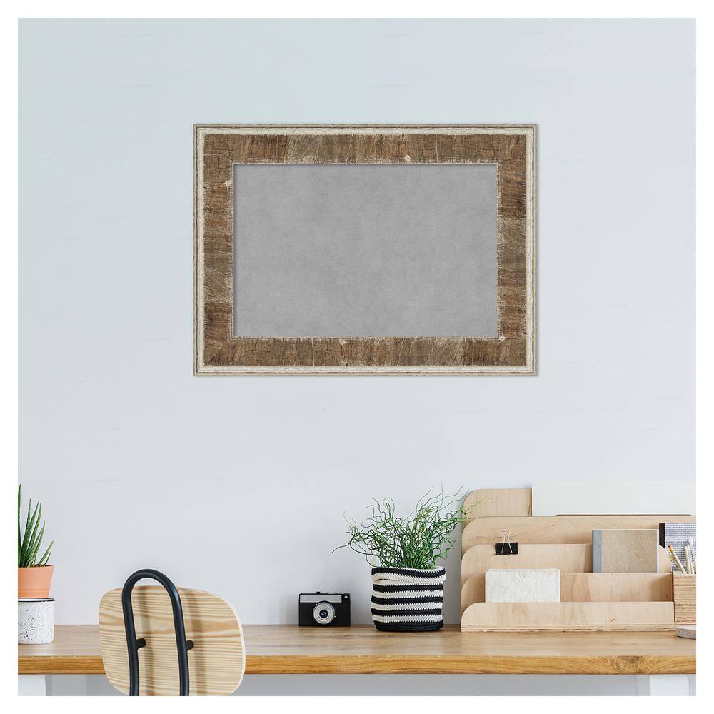 Farmhouse Brown and Grey Wood Framed Magnetic Memo Board