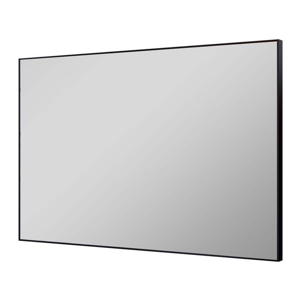 36 in. W x 24 in. H Rectangle Black Bathroom Mirror with Aluminum Frame, De