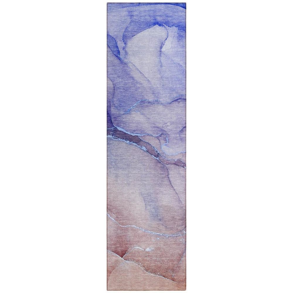 Blue, Purple 2 ft. x 8 ft. Woven Abstract Polyester Runner Indoor/Outdoor Area Rug price history on PriceWatchPro