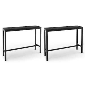 Humphrey 55 in. Black Plastic HDPS Outdoor Bar Table Patio Waterproof Pub Height Dining Table For Balcony Indoor 2-pack