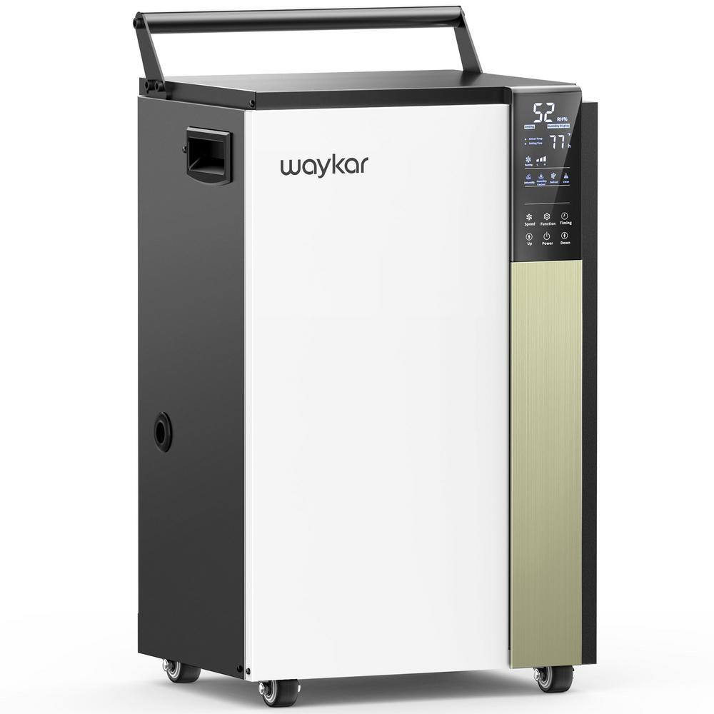 Waykar 190 Pint Black and White Commercial Dehumidifier with Digital Controls