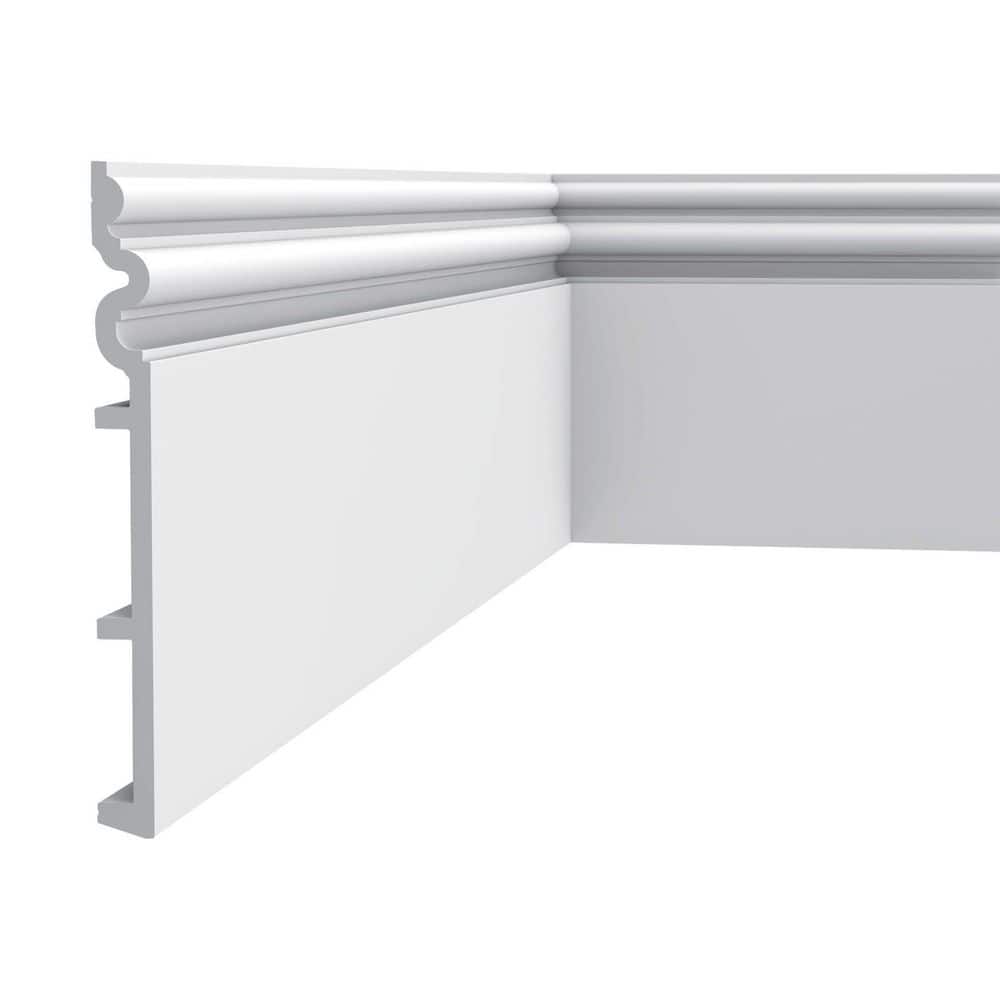 Primed White High Impact Polystyrene Baseboard Moulding Set of 6