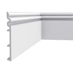 7/8 in. D x 9-7/8 in. W x 78-3/4 in. L Primed White High Impact Polystyrene Baseboard Moulding (6-Pack)