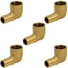 The Plumber's Choice 1/2 in. x 1/2 in. Brass Female Sweat x Pex Barb  90-Degree Elbow Pipe Fitting (5-Pack) 12125PXSL - The Home Depot