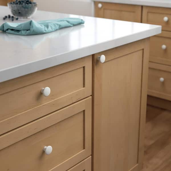 Classic Ceramic 1-1/2 in. (38mm) White Round Cabinet Knob Classic Ceramic 1-1/2 in. (38mm) White Round Cabinet Knob