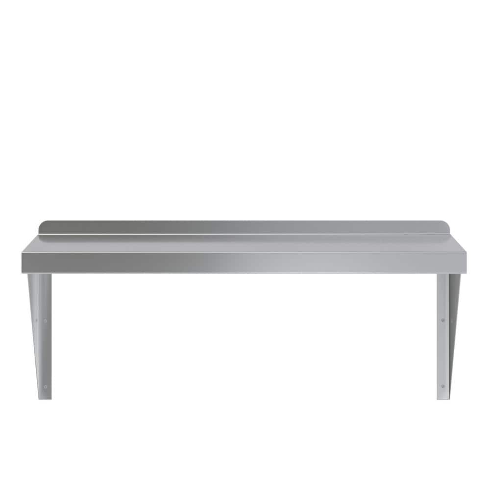30" Stainless Steel Floating Wall Shelf with Brackets