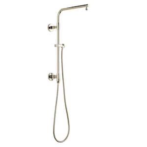 Emerge Round Contemporary 18 in. Column Shower Bar in Lumicoat Polished Nickel