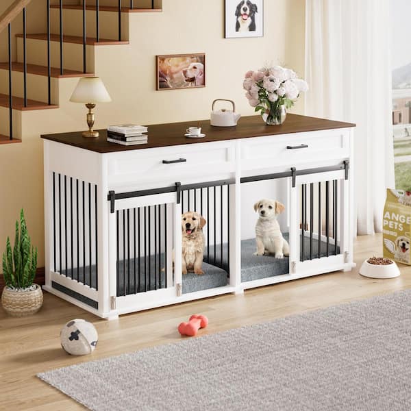 Reviews for VEIKOUS Wooden Dog Crate Furniture Dog Kennel Doghouse
