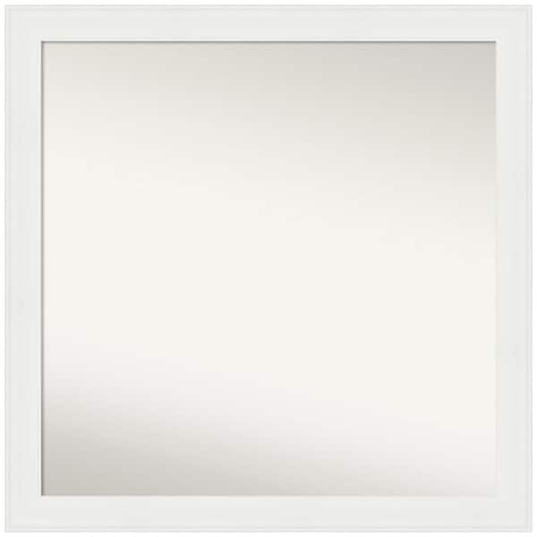 Amanti Art Vanity White Narrow 29.5 in. W x 29.5 in. H Square Non-Beveled Framed Wall Mirror in White