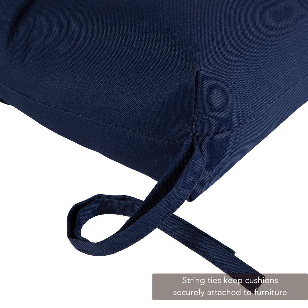 Navy Blue Polyester Outdoor Tufted Bench Cushion