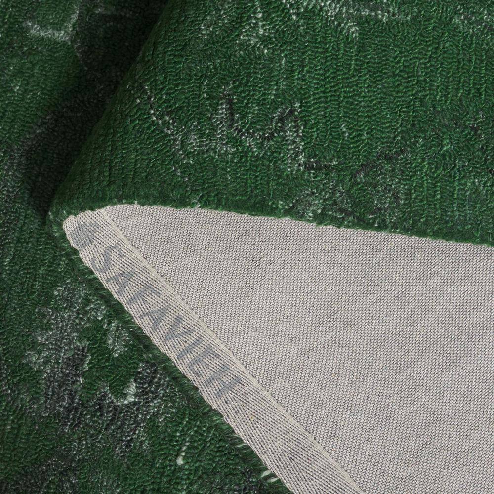 Hand Tufted Dark Green Wool and Synthetic 8' x 10' Area Rug