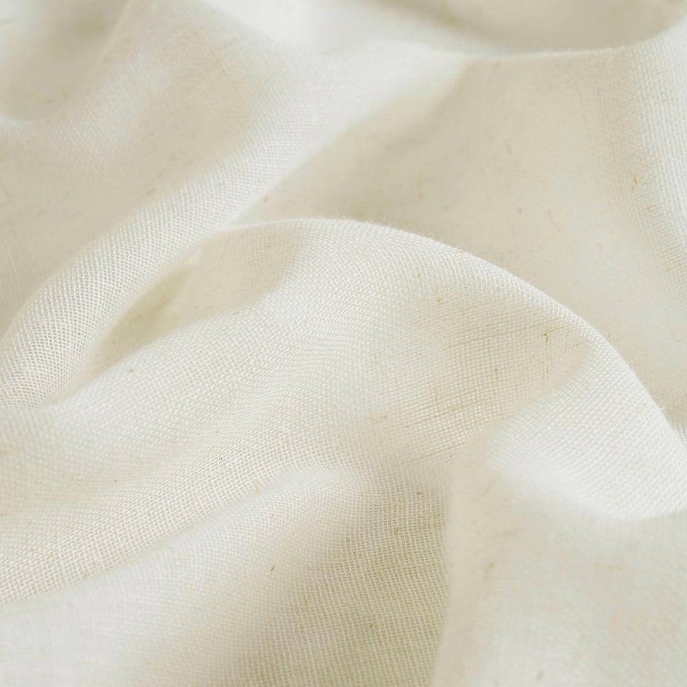 Extra Long Off-White Grommet Sheer Linen-Blend Drapes
