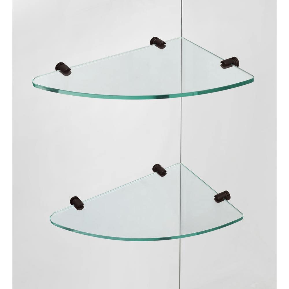 Bronze Frameless Hinged Shower Door with Frosted Tempered Glass