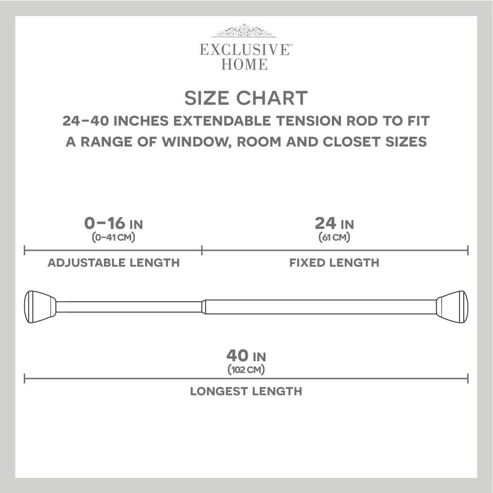 Adjustable Brushed Nickel Tension Rod with Rubber Grips