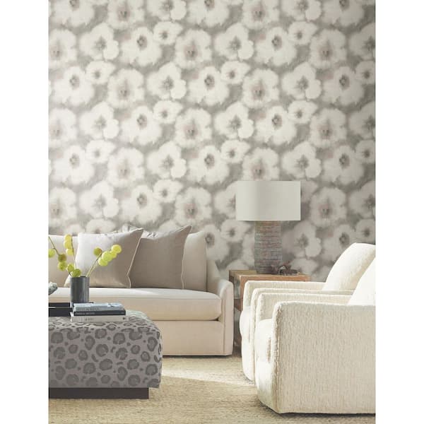 Candice Olson Blended Floral Clay Grey Wallpaper EV3963 - The Home