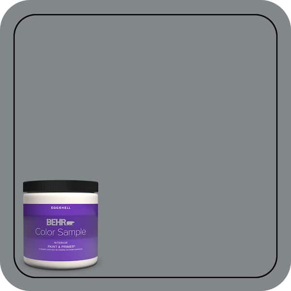 BEHR PREMIUM PLUS 8 oz. #N500-5 Magnetic Gray color Eggshell Enamel Interior Paint & Primer Color Sample