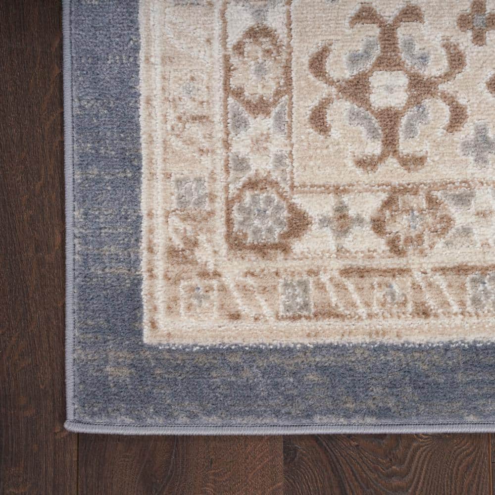 Handmade Blue and Ivory Medallion Synthetic 8' x 10' Area Rug