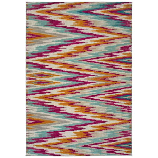 Kaleen Legata Collection Pink 7'10" x 10' Rectangle Residential Indoor-Outdoor Area Rug