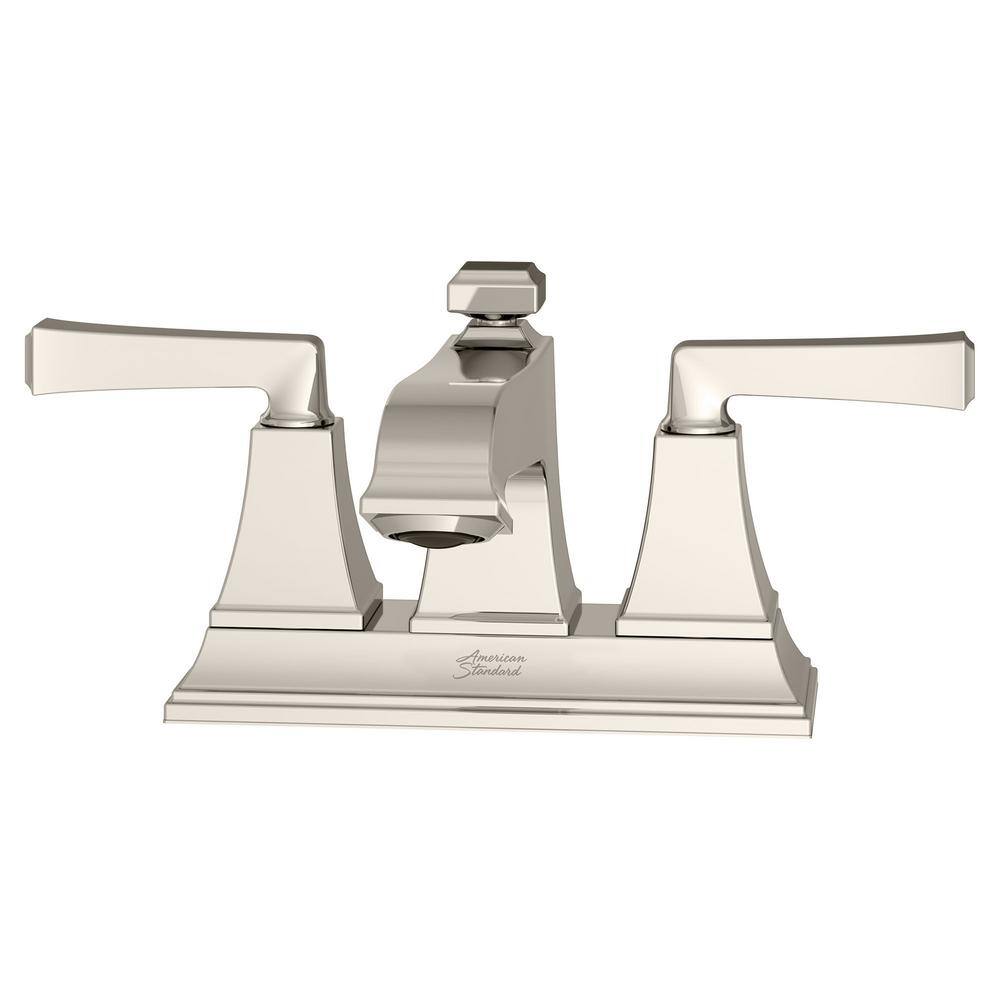 Polished Nickel Double Handle Low Arc Centerset Faucet